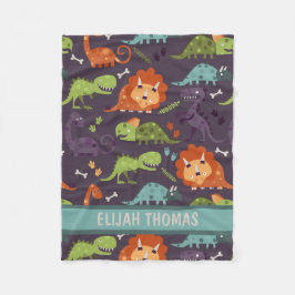 Manta Polar Dinosaurios Bebés Niños Dino Personalizado Monogra