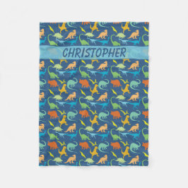 Manta Polar Dinosaurios coloridos personalizados