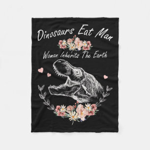 Manta Polar Dinosaurios Comen Hombre Mujer Hereda La Tierra