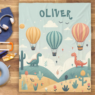 Manta Polar Dinosaurios y globos de aire caliente