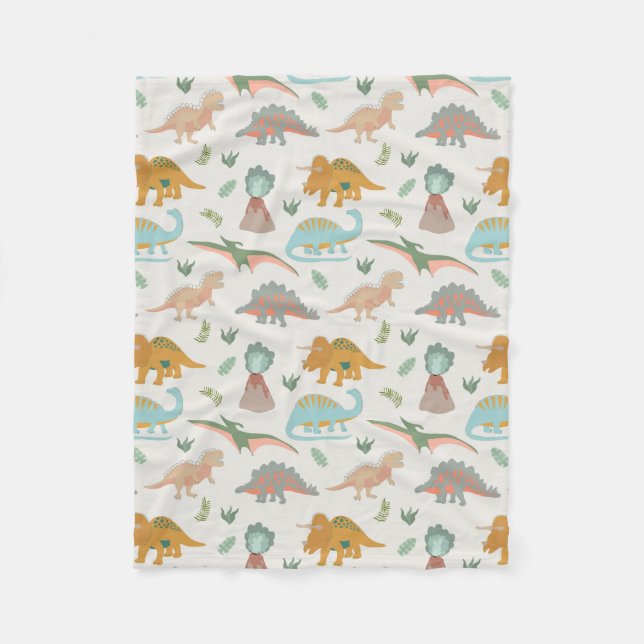 Manta Polar Dinosaurs Kids Hand Drawn Boho Dinosaur Bedroom (Anverso)