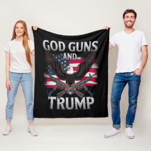 Manta Polar Dios Armas Y Águila De La Bandera Americana Trump 