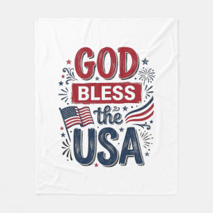 Manta Polar Dios bendiga a Estados Unidos Camiseta vintage pat