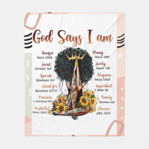 Manta Polar Dios dice que soy mujer cristiana negra Melanin Si