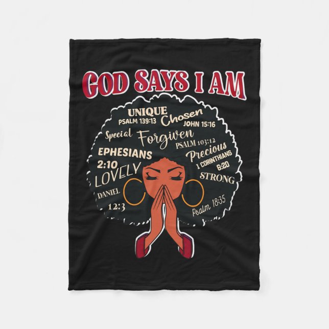 Manta Polar Dios dice que soy una mujer africana nubia negra a (Anverso)