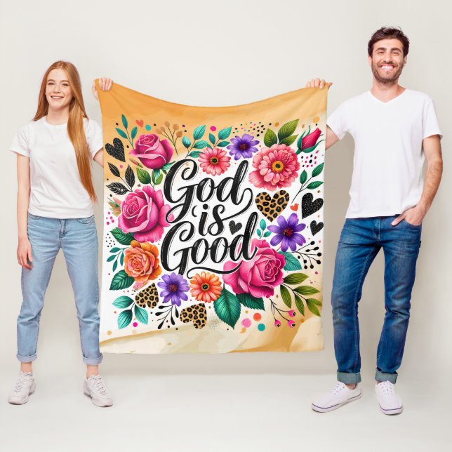 Manta Polar Dios es buena religión, flor espiritual (In situ)