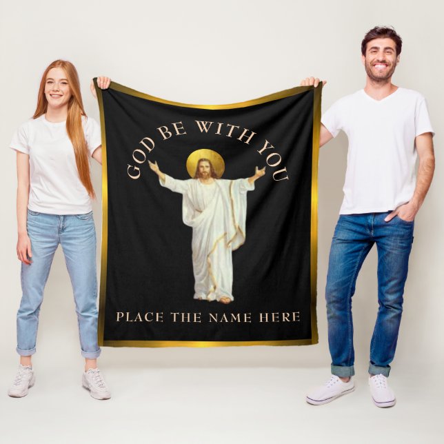 Manta Polar "DIOS ESTÉ CONTIGO" Regalo personalizado (In situ)