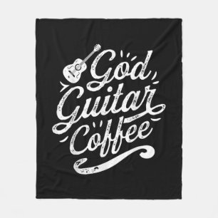 Manta Polar Dios Guitarra Coffee Music Lover Gracioso Cristian