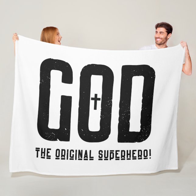 Manta Polar Dios la original cruz bíblica superheroína (In situ)