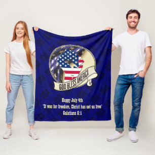 Manta Polar DIOS Patriótico BENDIGO AMÉRICA 4 de julio