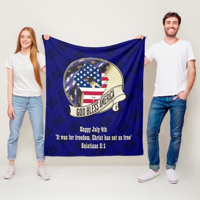 Manta Polar DIOS Patriótico BENDIGO AMÉRICA 4 de julio (In situ)