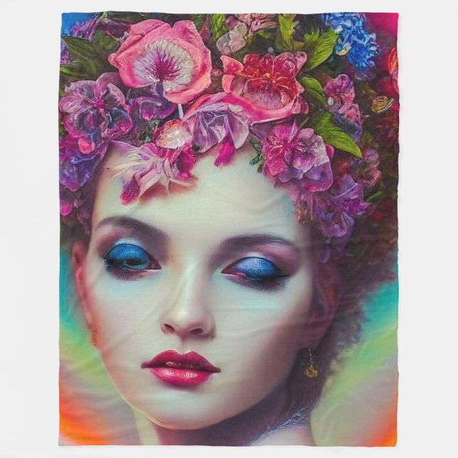 Manta Polar Diosa de las flores (Anverso)