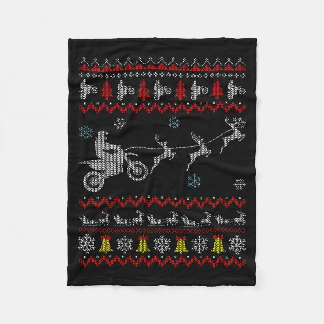 Manta Polar Dirt Bike Motorcycle Pajama Ugly Christmas Biker  (Anverso)