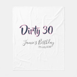 Manta Polar Dirty 30 happy birthday name date pink gray callig