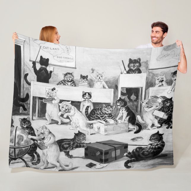 Manta Polar Disciplina del aula de gatos, Louis Wain (In situ)