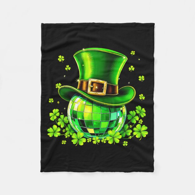Manta Polar Disco Ball Leprechaun Hat Irish Shamrock St Patric (Anverso)