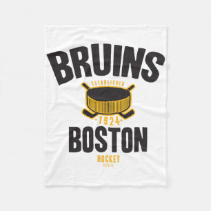 Manta Polar Disco de hockey Boston Bruins blanco con licencia 