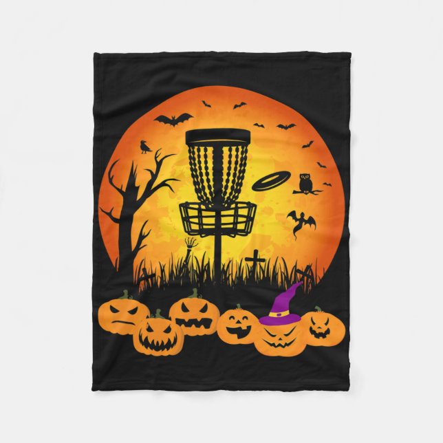 Manta Polar Disco Retro Golf de Halloween Cementerio de Discgo (Anverso)