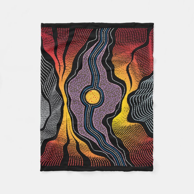 Manta Polar Diseño aborigen Fleece Blanket (Anverso)