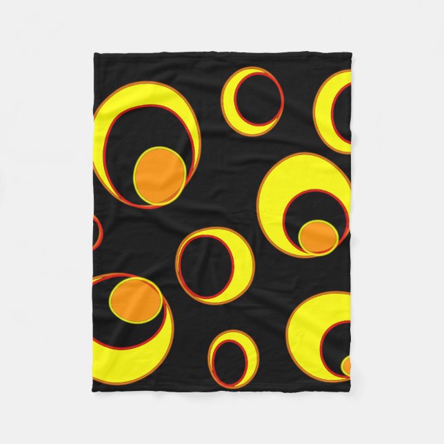 Manta Polar Diseño abstracto moderno, círculos amarillos sobre (Anverso)
