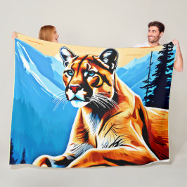 Manta Polar Diseño Alpine Cougar View