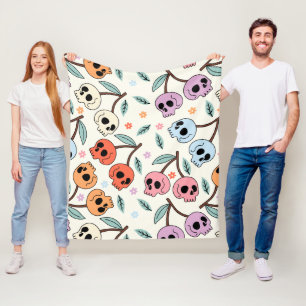 Manta Polar Diseño artístico y caprichoso de cráneo Pastel