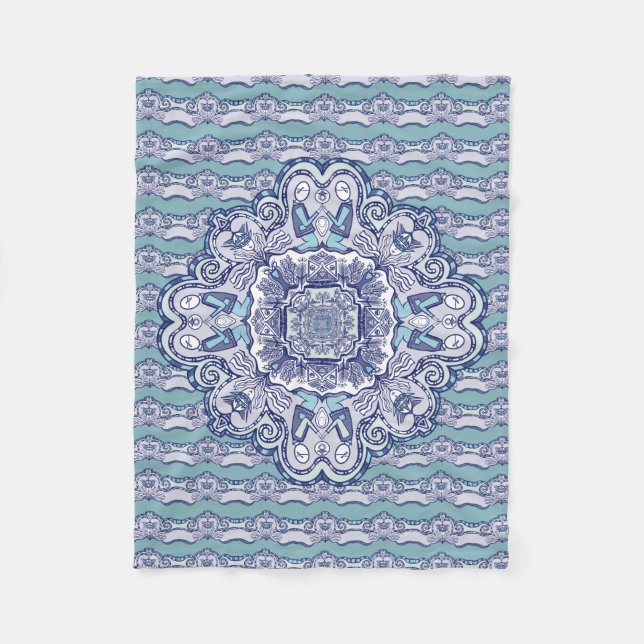 Manta Polar Diseño azul y blanco (Anverso)