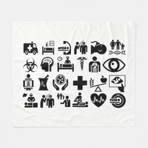 Manta Polar Diseño blanco y negro intrépido de los iconos