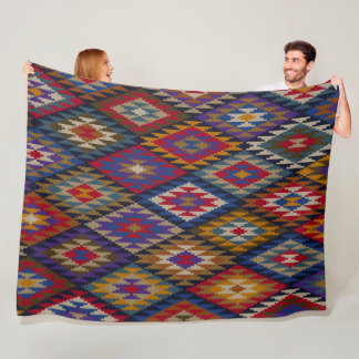 Manta Polar Diseño Boho Kilim Marroquí