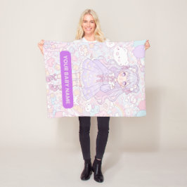 Manta Polar Diseño Chica Pastel Kawaii