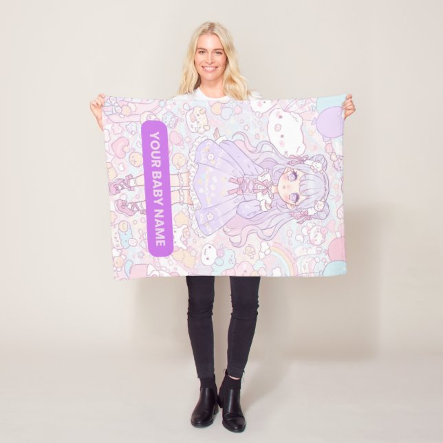 Manta Polar Diseño Chica Pastel Kawaii (In situ)