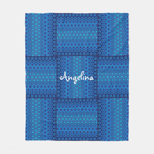 Manta Polar Diseño Círculo Azul Fleece Blanket (Anverso)