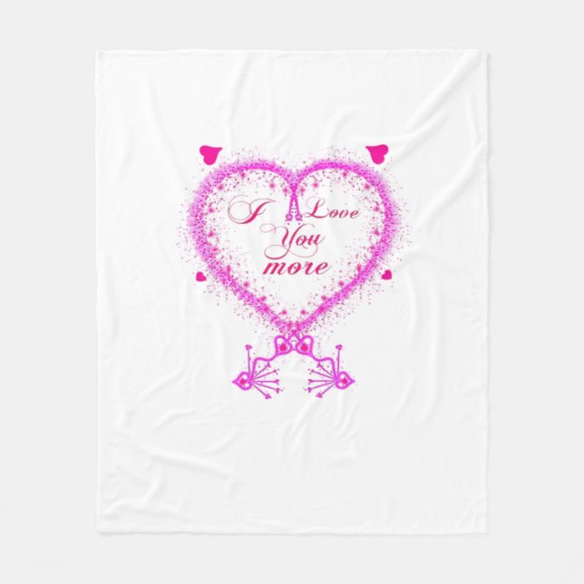Manta Polar Diseño Clásico Romántico Te Amo Más (Anverso)