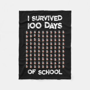 Manta Polar Diseño De 100 Días Escolares De 100 Pingüinos