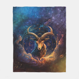 Manta Polar Diseño de acuarela de Rótulo Zodiaco de Capricorni