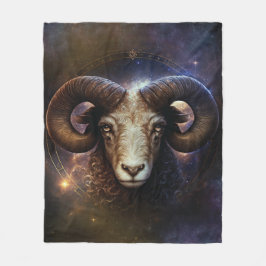 Manta Polar Diseño de Acuarela del Signo Zodiacal Aries