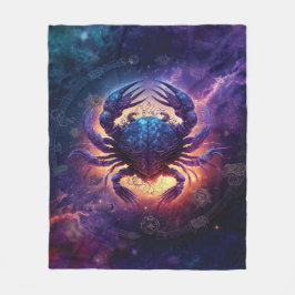Manta Polar Diseño de Acuarela del Signo Zodiacal Cáncer