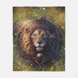 Manta Polar Diseño de Acuarela del Signo Zodiacal Leo