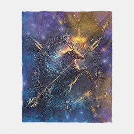 Manta Polar Diseño de Acuarela del Signo Zodiacal Sagitario