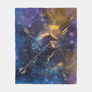 Manta Polar Diseño de Acuarela del Signo Zodiacal Sagitario