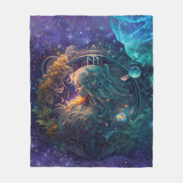 Manta Polar Diseño de Acuarela del Signo Zodiacal Virgo