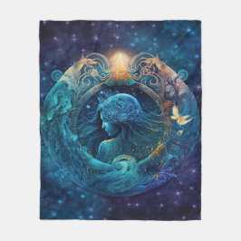 Manta Polar Diseño de Acuario en Acuarela Signo del Zodiaco