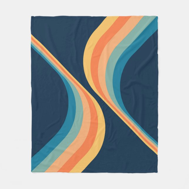 Manta Polar Diseño de alas de estilo retro colorido (Anverso)