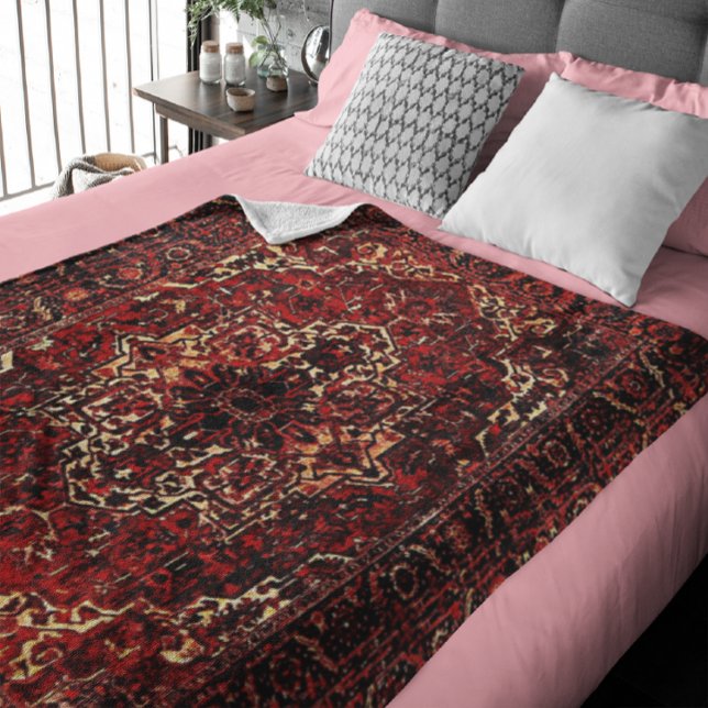 Manta Polar Diseño de alfombras orientales en rojo oscuro (Subido por el creador)