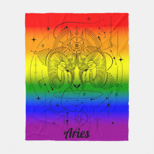 Manta Polar Diseño de Arco del Zodiaco Aries Orgullo LGBTQ Arc