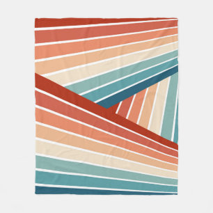 Manta Polar Diseño de arco iris diagonal de color retro