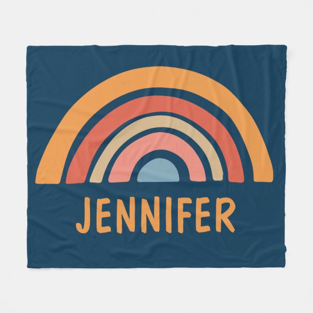 Manta Polar Diseño de arcoiris colorido (Frente (Horizontal))