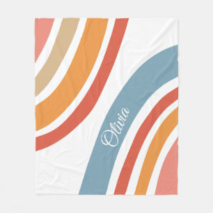 Manta Polar Diseño de arcoiris de estilo retro colorido