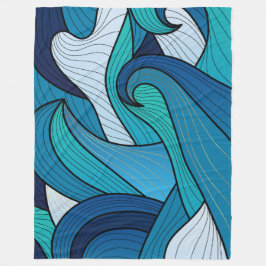 Manta Polar Diseño de arte de línea abstracta de onda de océan