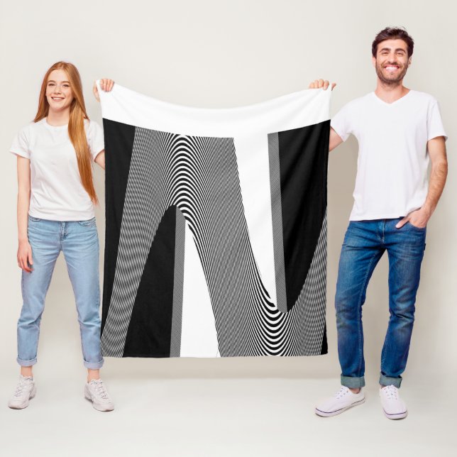 Manta Polar Diseño De Arte De Op En Blanco Y Negro, Mapa De Fl (In situ)